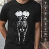Zweiköpfiges Skelett T-Shirt Makaber Goth Punk Vintage Streetwear Vielseitig Atmungsaktiv Mode Weich