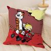 C-Calvin and H-Hobbes Cushion Cover Silky Short Plush Double-Sided Printed Pillow Case for Sofa All Seasons Home Decor Gift