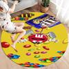 M&M's Custom Name Round Area Rug,Carpet Rug for Living Room Bedroom Sofa Playroom Decor,Non-slip Floor Mat