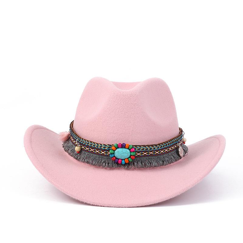 New Western Cowboy Hat Top Hat Jazz Hat Big Brim Ethnic Style Cowboy Felt Hat