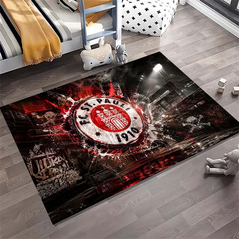 FC St Pauli Clublogo Stadion Kunstprint Vloerkleed Antislip Rechthoekig Vloermat Voetbalfan Huis Gaming Decor
