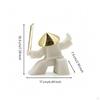 Tabletop Figurine Abstract Fighter Geometric Sculpture with Golden Headpiece for