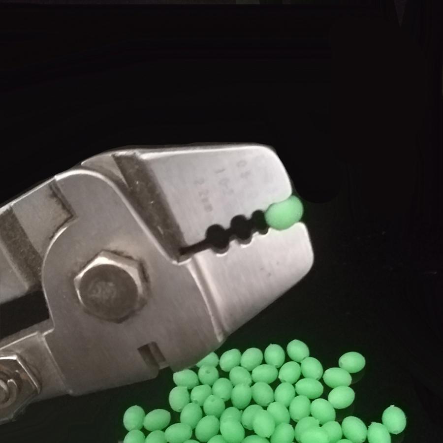 200pcs/lot Green Luminous Beads Green Large Soft Rubber Oval Fishing Space Beans Round Float Sea Fishing Tackle Lure Accessories