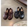 Grape Mother Studiolee Same 4cm~ Washed Big Round Head One-word Buckle with Loafer Single Shoes Women