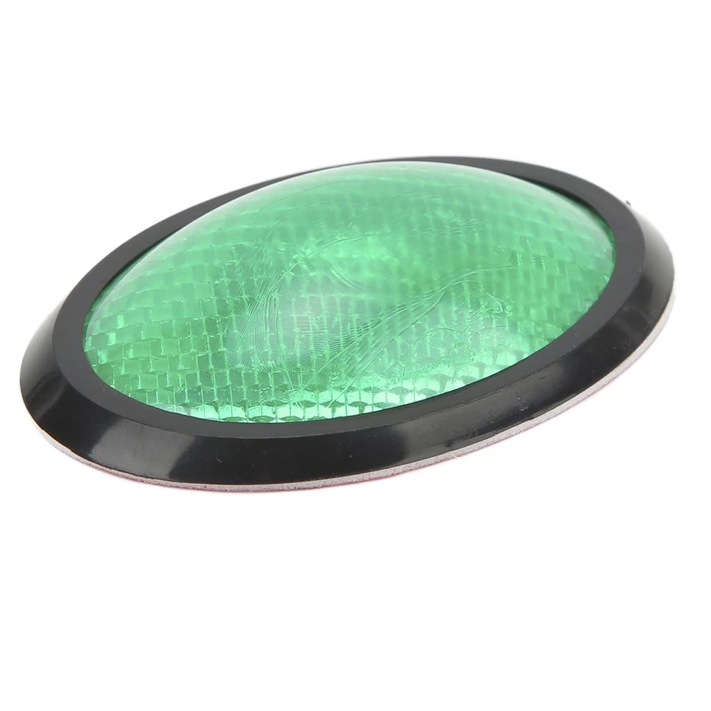 Qiilu Warning Reflector, 2 Pcs Universal Reflective Stickers Green Oval Warning Reflector for Car Motorcycle Truck
