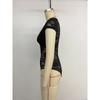 New Women's Sexy Lace V-Neck Black Bodysuit, European American Style, Cross-border Fashion Lingerie Top