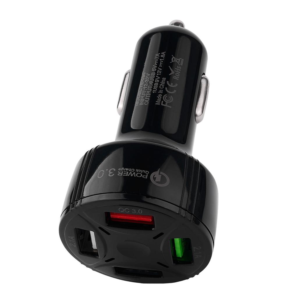 4 Ports Usb Car Charger Quick Charge 3.0 Qc 3.0 7a Fast Charging For Iphone 13 12 11 Xiaomi Huawei Samsung Phone Car Usb Charger
