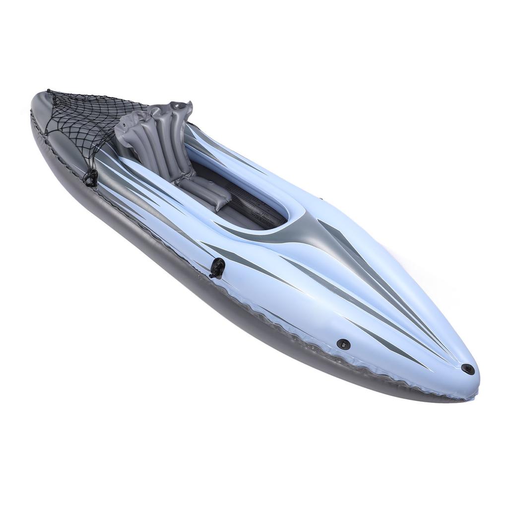 1 Person Inflatable Kayak Set PVC UV Proof Portable Blow Up Canoe Boat with Hand Pump Paddle Storage Bag for Fishing