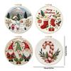4pcs Embroidery Starter Kit with Embroidery Hoop Needles Threads Instruction Cross Stitch Set with Christmas Patterns for Adults