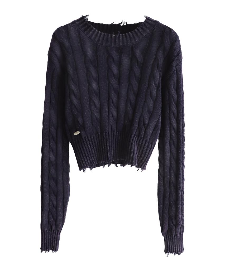 VIVACIOUS Erica Round Damage Knit - 3Col