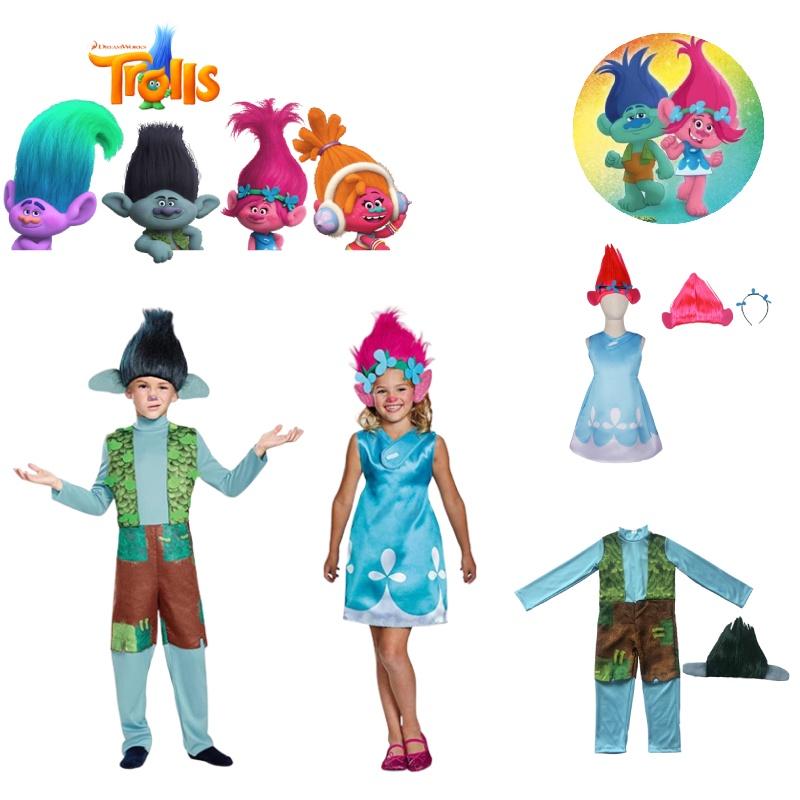 Bsrlons Children's Cosplay Magic Hair Elf Performance Costume Poppy And Branch Stage Outfit Summer)