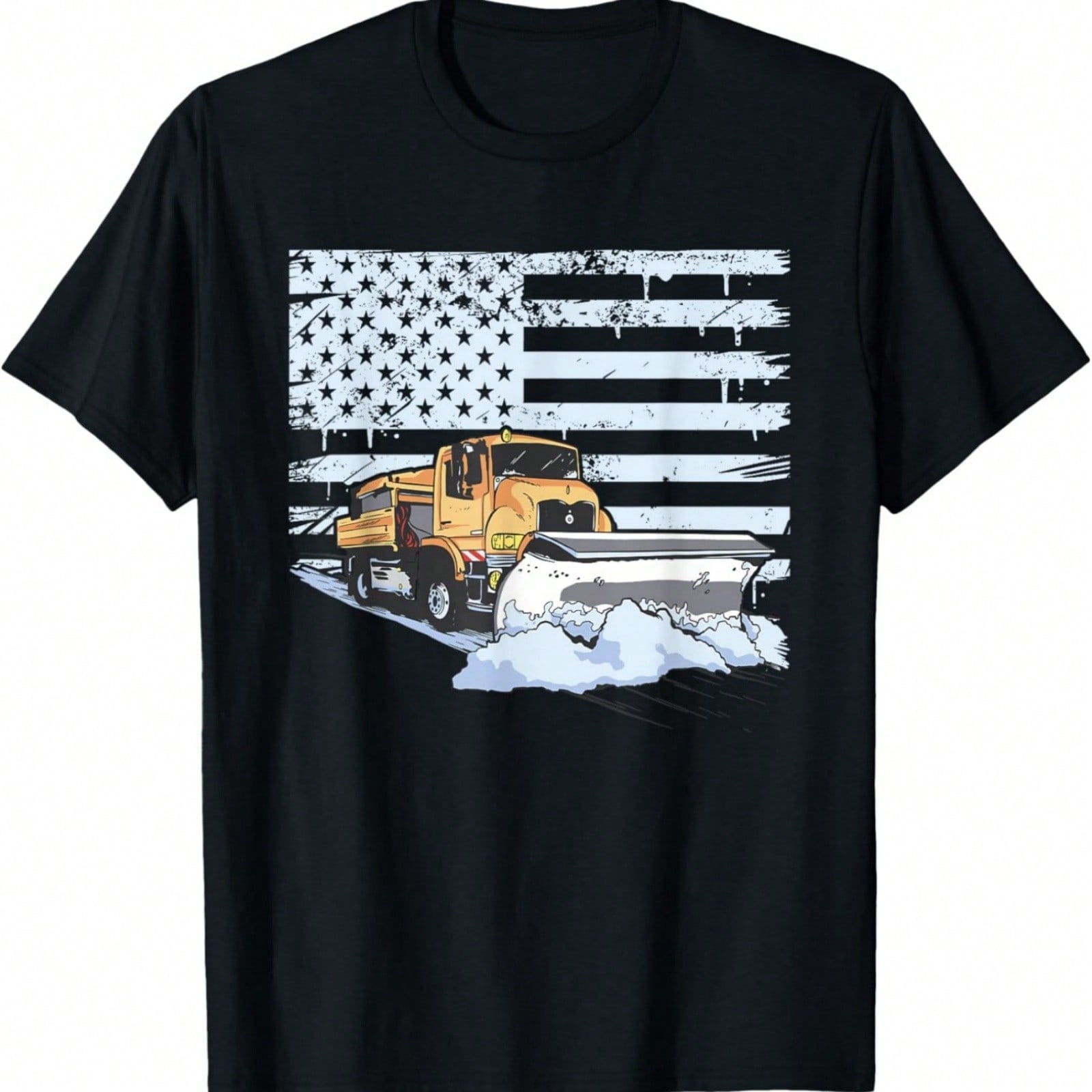 Snow Plow Truck Us Flag Snow Plow Driver T-Shirt S разноцветный
