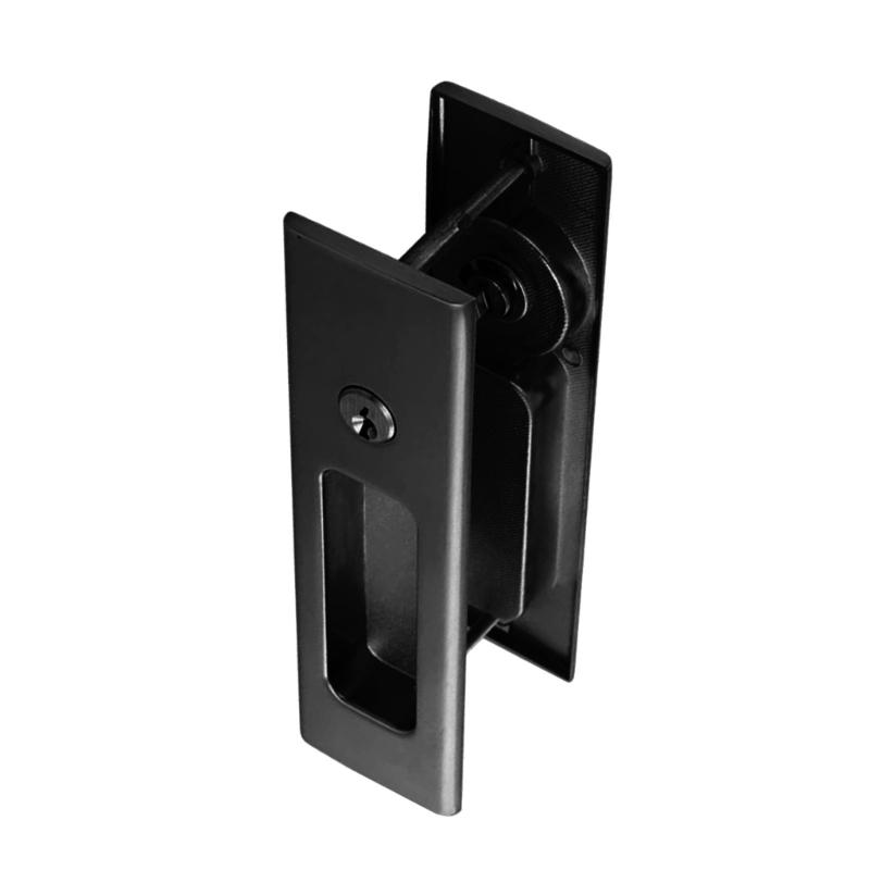 Concealed Sliding Door Lock Recessed Installation Metal Locking Mechanism for Indoor Outdoor Use Bathroom Balcony