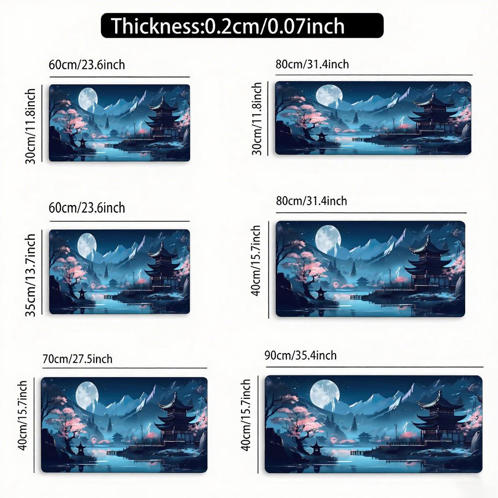 Large Night Moonlight Mouse Pad Laptop Antislip Esports Offices Cool Desk Mat Game Player Mousepad Mini Pc Desktop Accessories