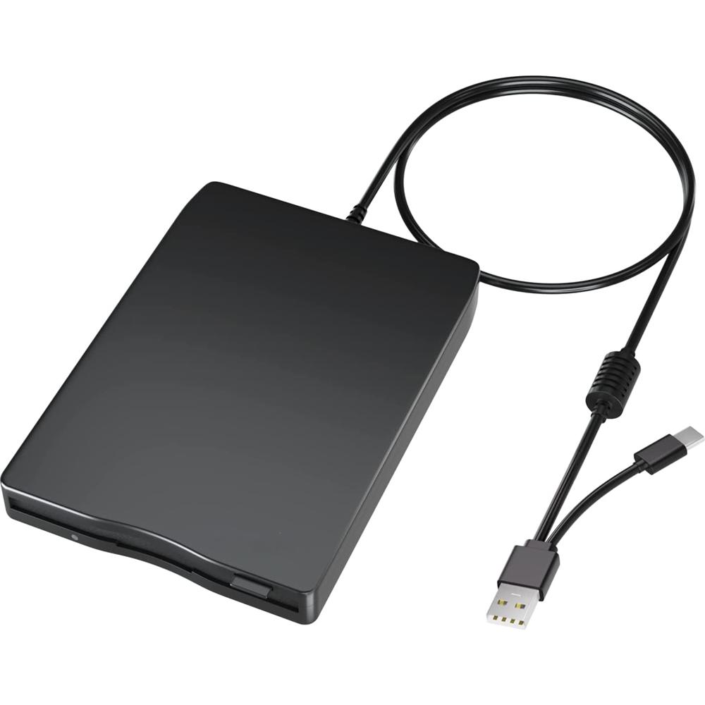 3.5 Inch External Floppy Disk Drive, Portable USB 3.0 Type-C 1.44MB FDD Disk Reader for PC Laptop Desktop Windows 11/10/8/7/XP