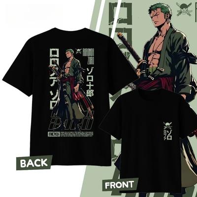 Anime One Piece Roronoa Zoro Cotton T-shirt 2026 Summer Men's and Women's Fashion Casual Oversized Short Sleeved T-shirt Streetwear Unisex
