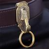 Portable Brass Keychain Buckles Retro Design Anti-Lost Metal Belt Buckle Vintage KeyRing Hook Chain