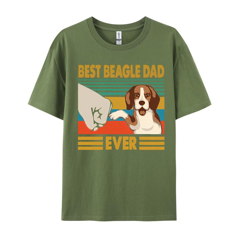 Best Beagle Dad Ever Gift From Daughter And Son Funny Beagle Tshirt Unisexs Top Tshirts Custom Tops Shirts Cotton Fashionable