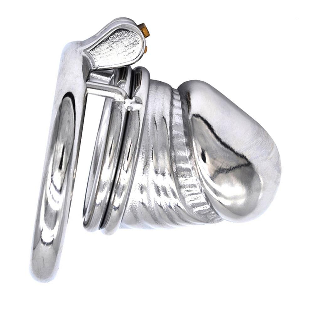 Stainless Steel Metal Chastity Lock CB Lock Cock Penis Cage Adult Sex Toys BDSM   Game Fetish Ball Stretcher Femdom Slave