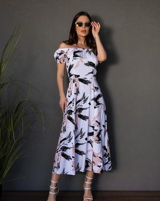 ISSA PLUS Off-shoulder Cotton Dress