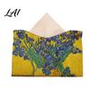Dining Room Napkin Box Leather Tissue Cover Foldable Desktop Organizer Oil Painting Style Holder Case Modern Home Decor Facial Paper Organizer