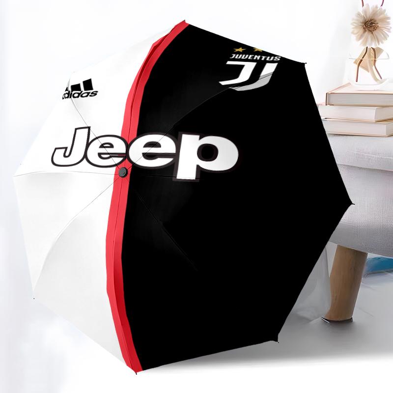 1pz Robusto Ombrello Automatico a 8 Stecche, Ombrello del Juventus Football Club, Stampato Digitalmente, Ombrello Pieghevole per Uso Esterno in Movimento