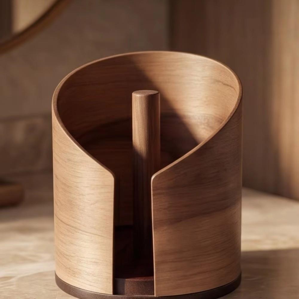 Großer Papierrollenhalter Holz-Rollenabroller Minimalistischer Papierhandtuchhalter Für Tischplatte