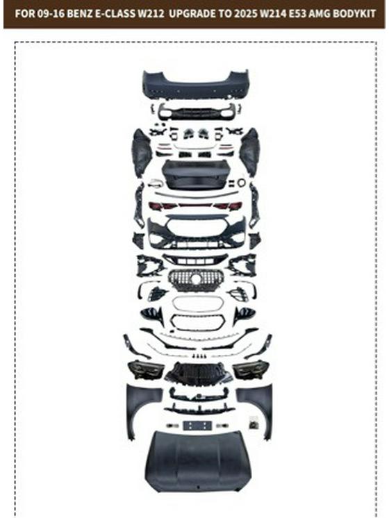 2025 E-Class W214 E53 AMG Headlights & Taillights Kit for Mercedes-Benz E-Class W212 Upgrade