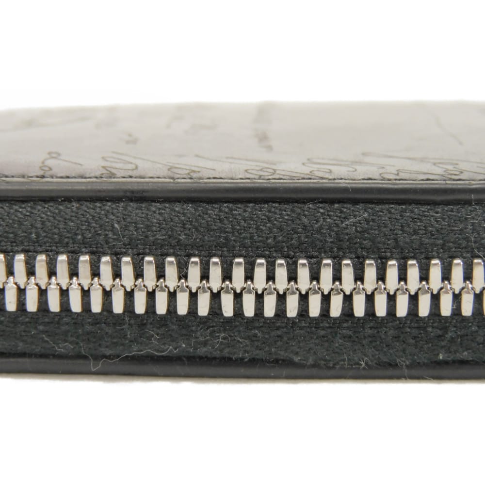 Used Wapa Money Purse 11828 7943 New Logo Scritto Leather Zip Around Nero Current Calligraphy Nero Grigio Men's from