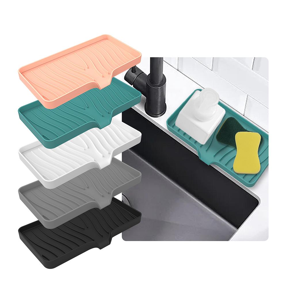 Silicone Soaps Holder Free Punching Soap Storage Rack No Ponding Drainage Diversion Type for Bathroom Toilet Kitchen
