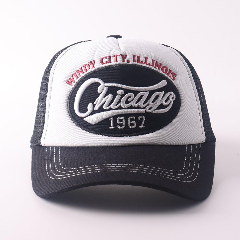 Șapcă de baseball nouă, la modă, europeană și americană, bărbați, broderie personalizată cu litere, șapcă stil camion american, șapcă cu plasă pentru protecție solară în aer liber, șapcă șapcă șapcă