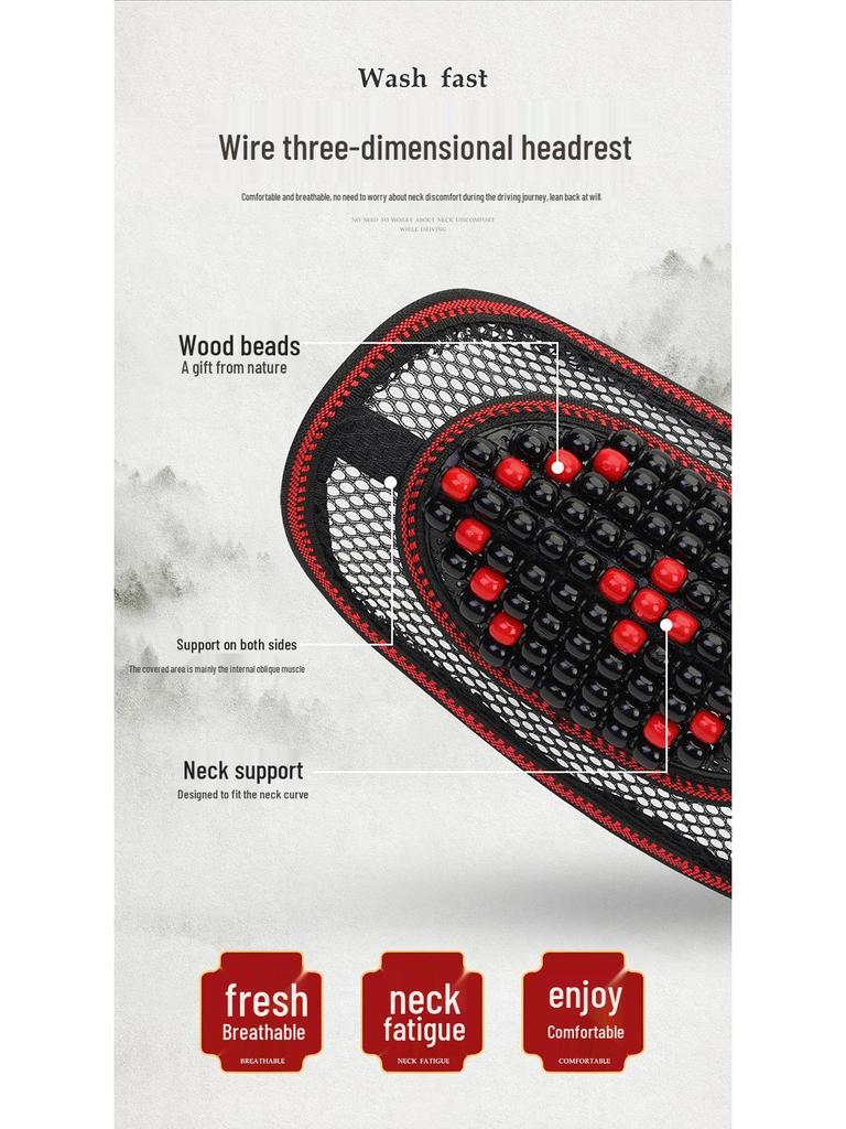 Universal Ventilated Wooden Bead Car Seat Cushion for All Seasons