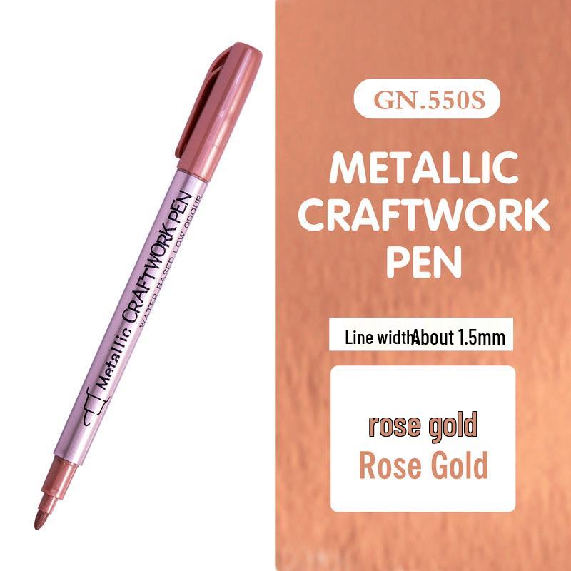 Guangna GN550 Gold & Silver Paint Pen for DIY Photo Albums & Black Cardstock Highlighting.