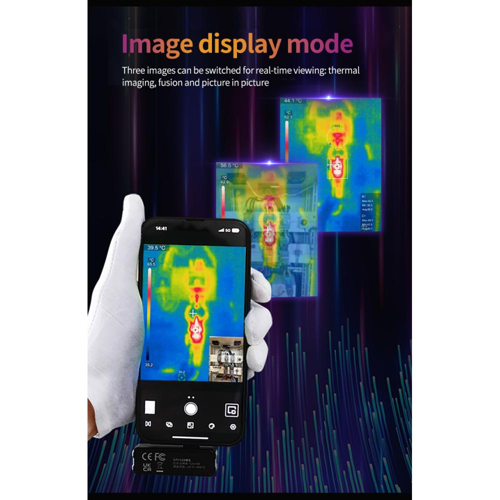 UNI-T Thermal Imager For Phone UTI120MS Thermal Imaging Camera For IOS PCB Circuit Floor Heat Detection