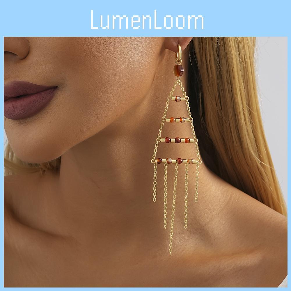 Fashionable Triangle Gold Crystal Earrings For Women Elegant Street Style