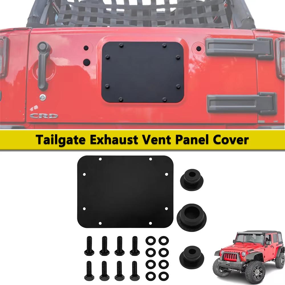 Heckklappen-Abluftgitter-Panelabdeckung Wasserdichte Gummi-Stöpsel für Jeep Wrangler JK 2007-2017 Hintertür-Platte Autoteile Zubehör