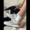 2025 spring new Hong Kong style little white shoes ins super fire versatile height increase casual shoes children's students sports board shoes