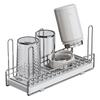 Space Saving Stainless Steel Utensil Drying Rack with Drainage Tray for Kitchen Sink Cabinets and Drawer Organization