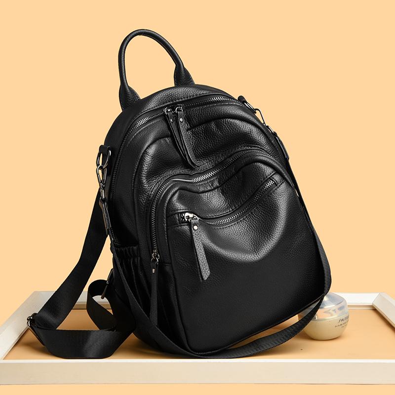 High Quality Cowhide Backpack Large Capacity Women's Commuter Backpacks Fashion Travel Genuine Leather Ladies Satchel SchoolBags