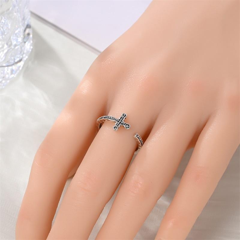 New Original Copper Minimalist Cross Ring For Women Fit Wedding Party Jewelry Gift