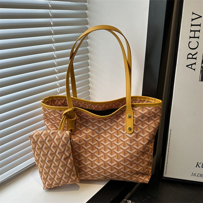 

Fancy Bag for Women 2025 New Arrival Fashion All-Match Large Capacity Plaid Commuter Tote Women s Shoulder Handbag Yellow