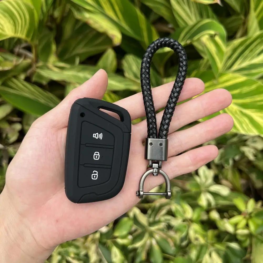 3 Buttons Silicone Car Fob Key Cover Case for JAC JIAYUE A5 X4 X7 IC5 IEV T50 S2 S3 S4 S5 S7 T8 Refine M6 Smart Remote Keychain