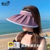 8492 Summer Shade Shell Hat Versatile Sunscreen Hat Outdoor Travel Big Brim Color Changing Empty Top Hat Children