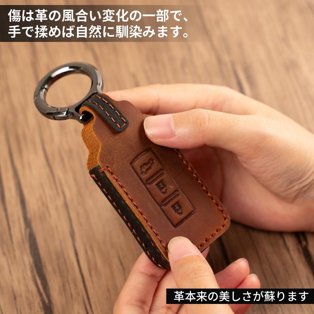 [PIMOHI] Delica D:5 Key Case, Genuine Leather, Key Holder, Compatible with Mitsubishi Smart Key