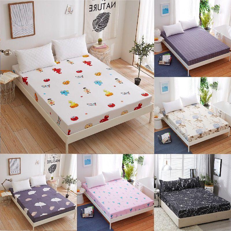 Bed Sheet Fitted Cover Without Pillowcase Floral Printed Single Double Size King