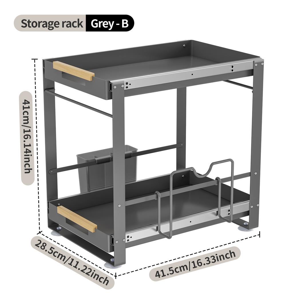 Door-Shaped Gold Double-Layer Pull-Out Storage Rack