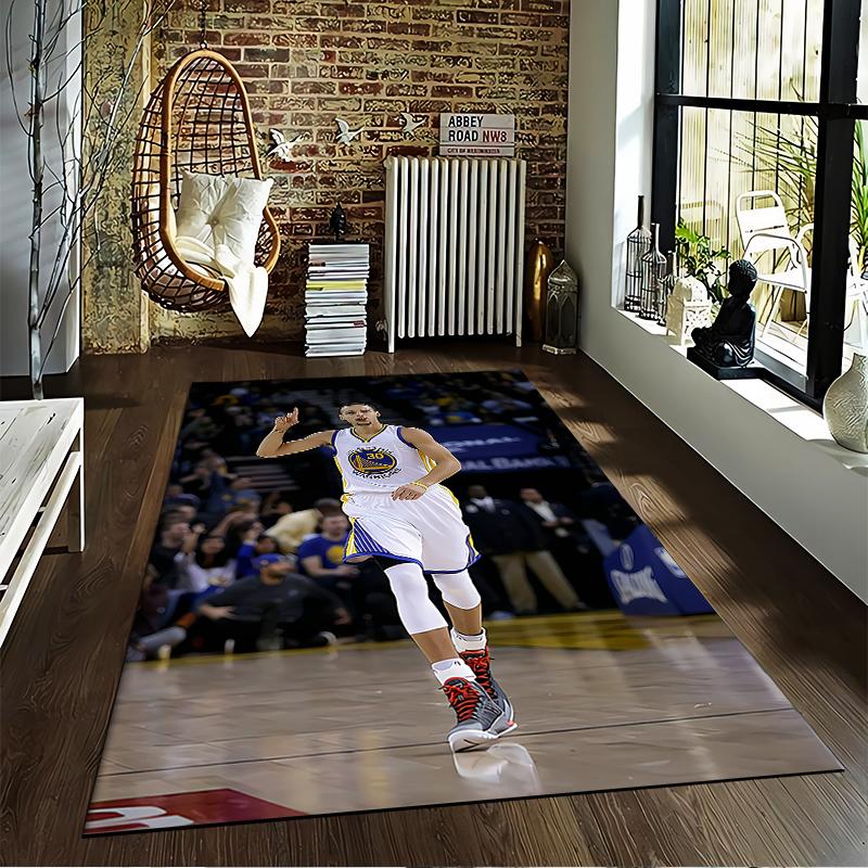 Stephen Curry Golden State Warriors 30 On Court Finger Up NBA Photo Art artistic printed carpet accent for bedroom hallway floor