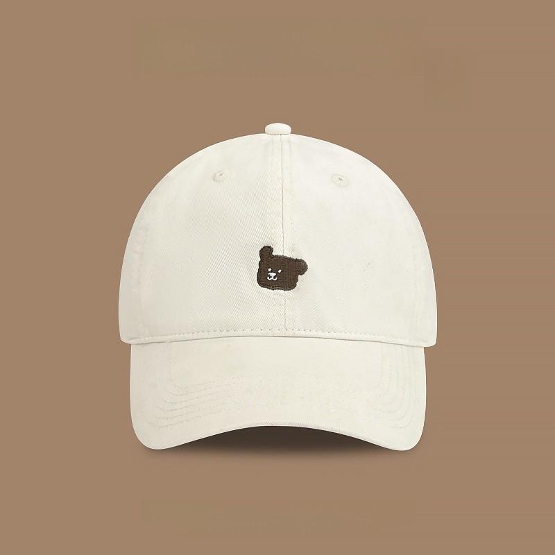 Embroidered Dog Baseball Cap With Short Brim For Casual Spring Wear