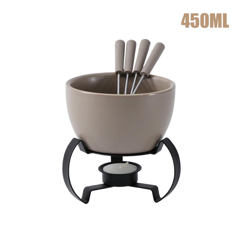 Fondue Mug 450ml Butter Warmer Melting Chocolate Cup Fondue Mug Set For Cheese Butter Dessert Cream Home Kitchen Office Party