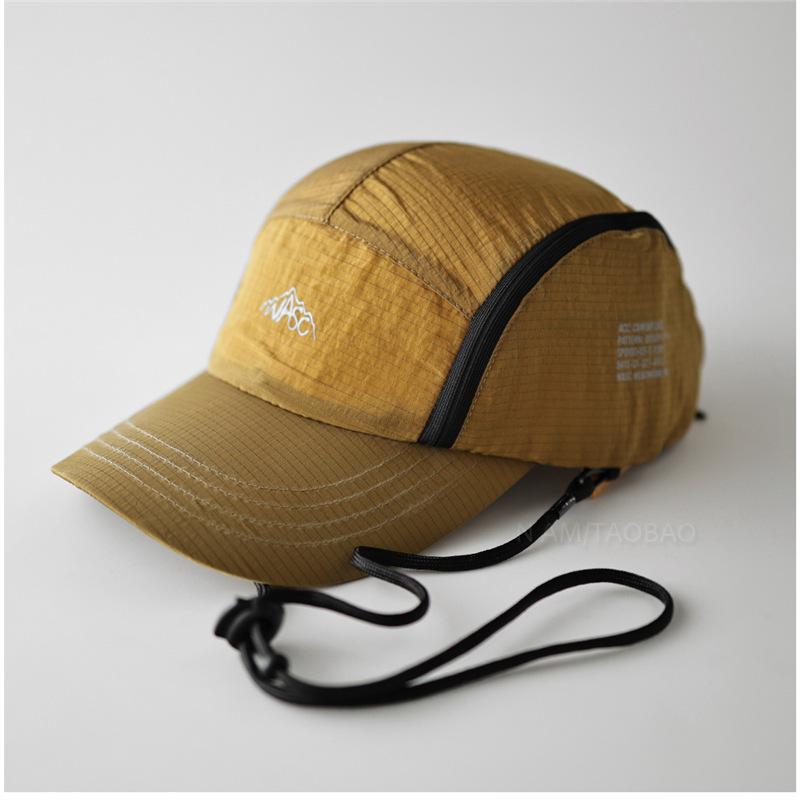 Fashion Hat Japanese drawstring outdoor camping hiking baseball cap men's and women's summer quick-drying light face small visor
